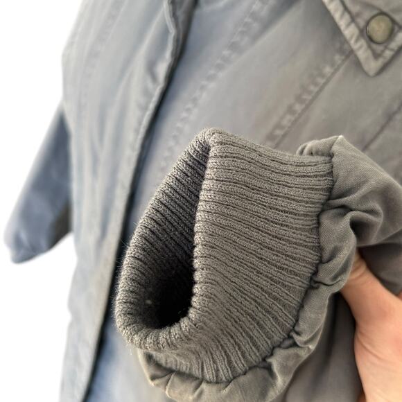 Vintage 80s Pan Asia Insulated Parka Coat Mixed Media Gray Blue size S - Picture 9 of 13